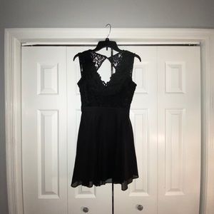 Lulus Black Lace Flow Dress